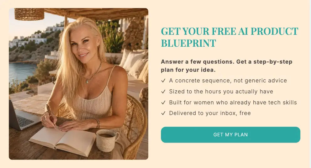 Tech Beach Mama live site — the AI Product Blueprint funnel